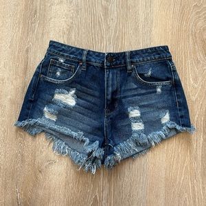 DENIM HIGH RISE SHORTS